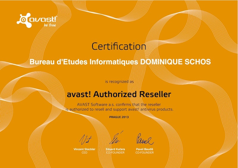 Revendeur Avast Certifi�
